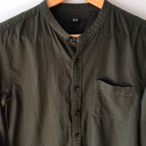 Uniqlo soft twill stand up collar shirt